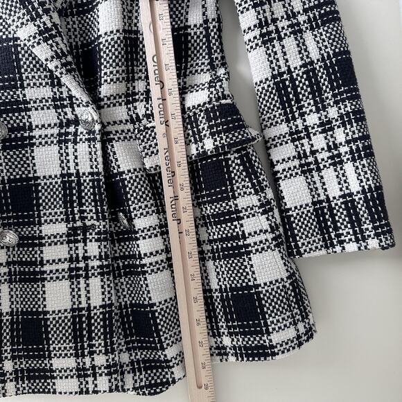 Zara Tweed Jacket Womens Small Double Breasted Blazer Equestrian Quiet Luxury - Picture 13 of 13